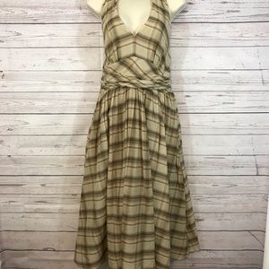 Liz Claiborne Tan Plaid Sundress - Size 10 Large